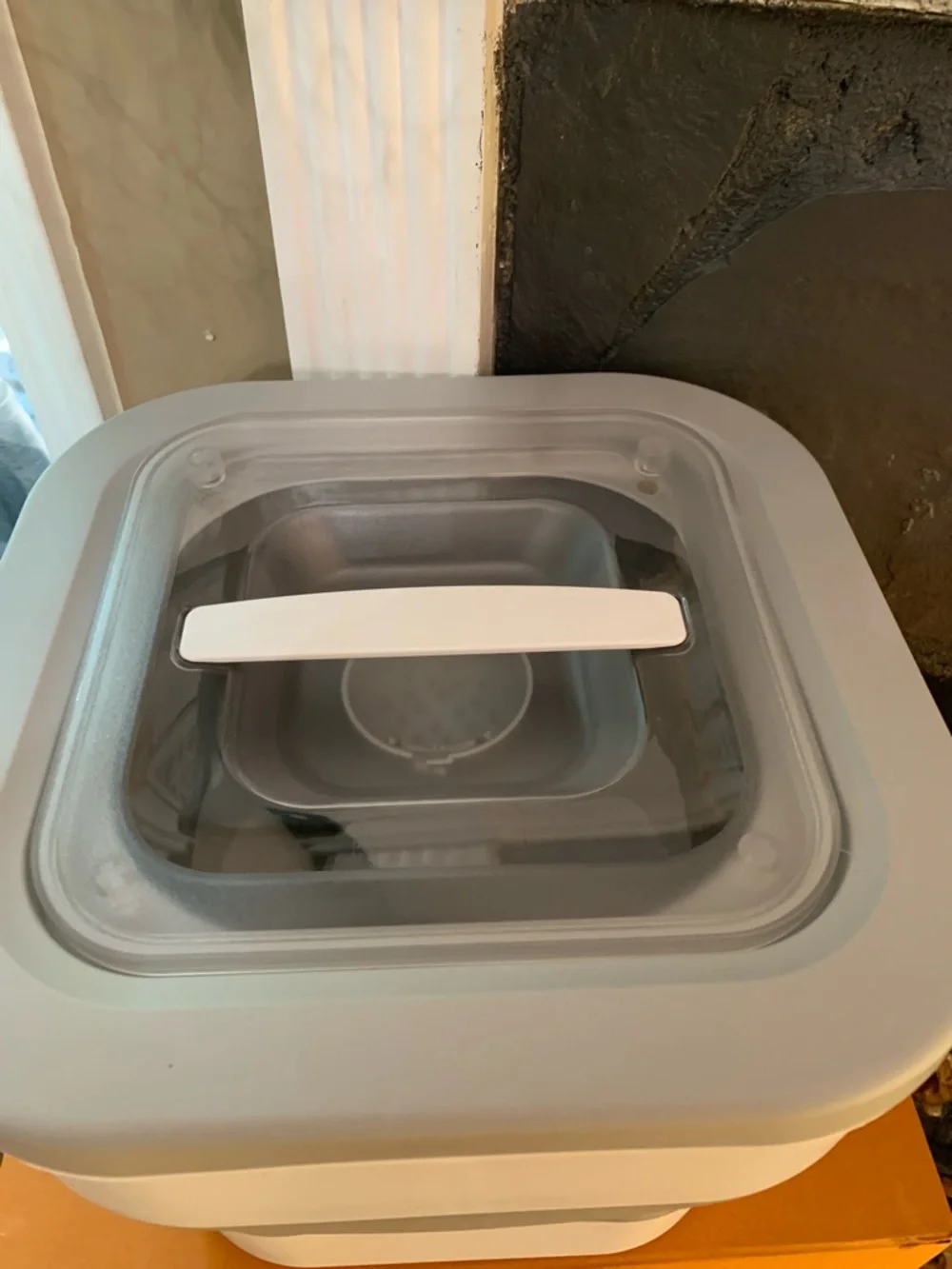 Collapsible Gray and White Pet Food Containers Set of 10